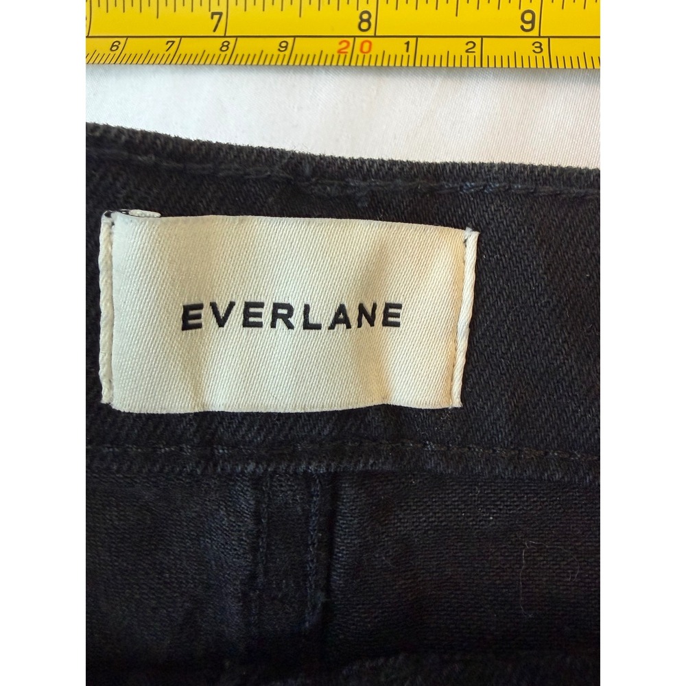Everlane Way-High Wide Leg Jeans Black Raw Hem Denim Pants 28R High Rise - Picture 8 of 9